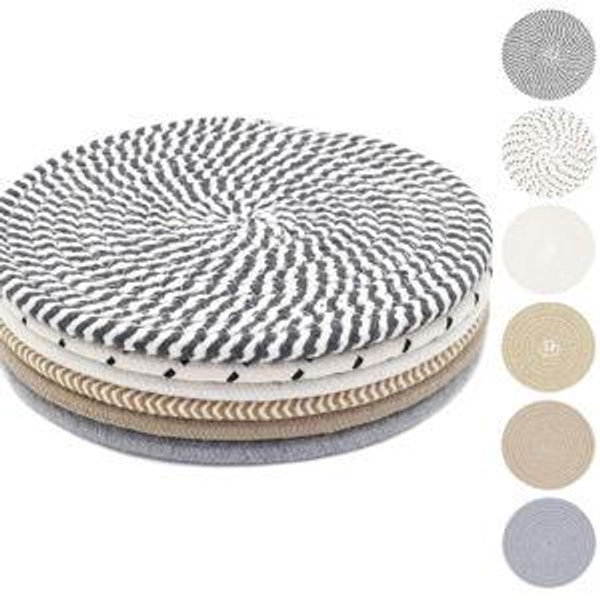 8 Inch Trivets for Hot Dishes, Hot Pots and Pans, Thick Heat Resistant Large Coaster for Kitchen, Hot Pads, Kitchen Essentials, Kitchen Decor for Table & Countertop, 6 Pcs