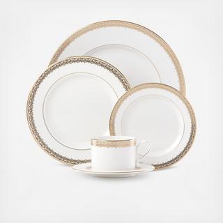 Lace Couture Gold 5-Piece Place Setting, Service for 1