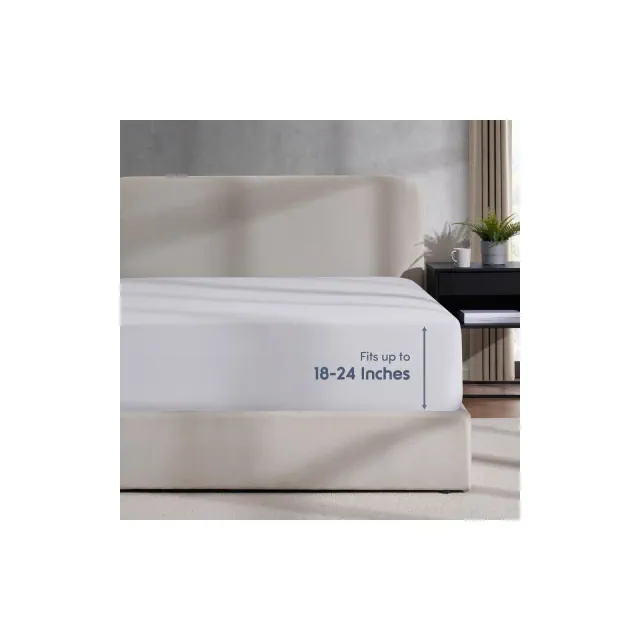 Empyrean Extra Deep Pocket Single Fitted Sheet, Ultra Soft California King Fitted Sheet - White