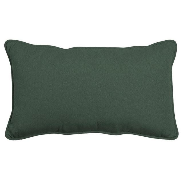 Oasis 24 in. Indoor/Outdoor Lumbar Pillow in Dark Olive Green