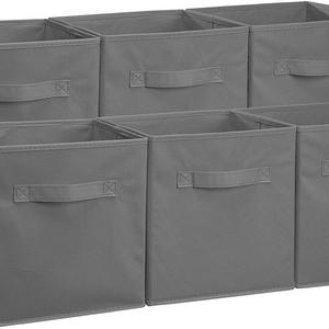 AmazonBasics Foldable Storage Cubes - 6-Pack, Grey