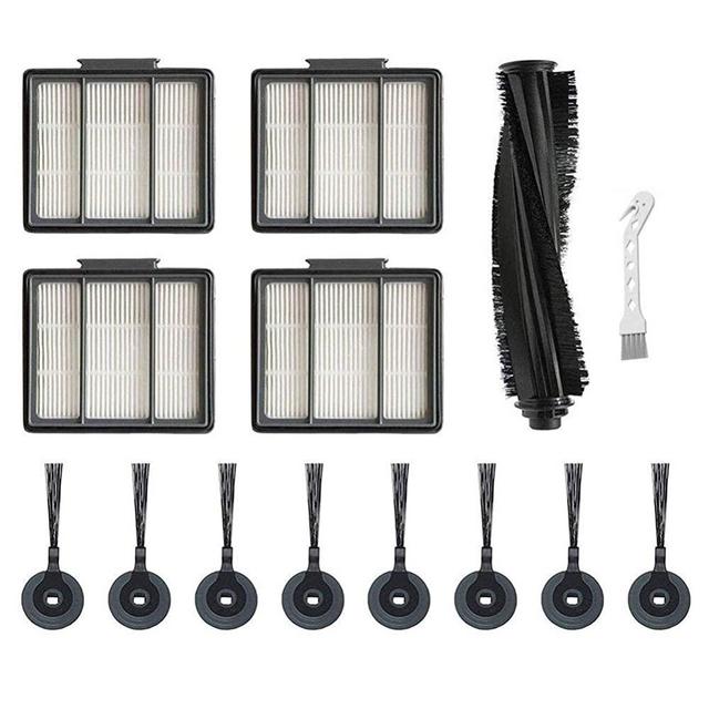 LesinaVac Accessories Kit for Shark ION Robot Vacuum Cleaner R85 RV850 RV850BRN RV850WV S87 RV851WV RV700_N RV720_N RV750_N RV761 Replacment Parts Pack of 1 Main Brush, 4 Hepa Filters, 8 Side Brushes.