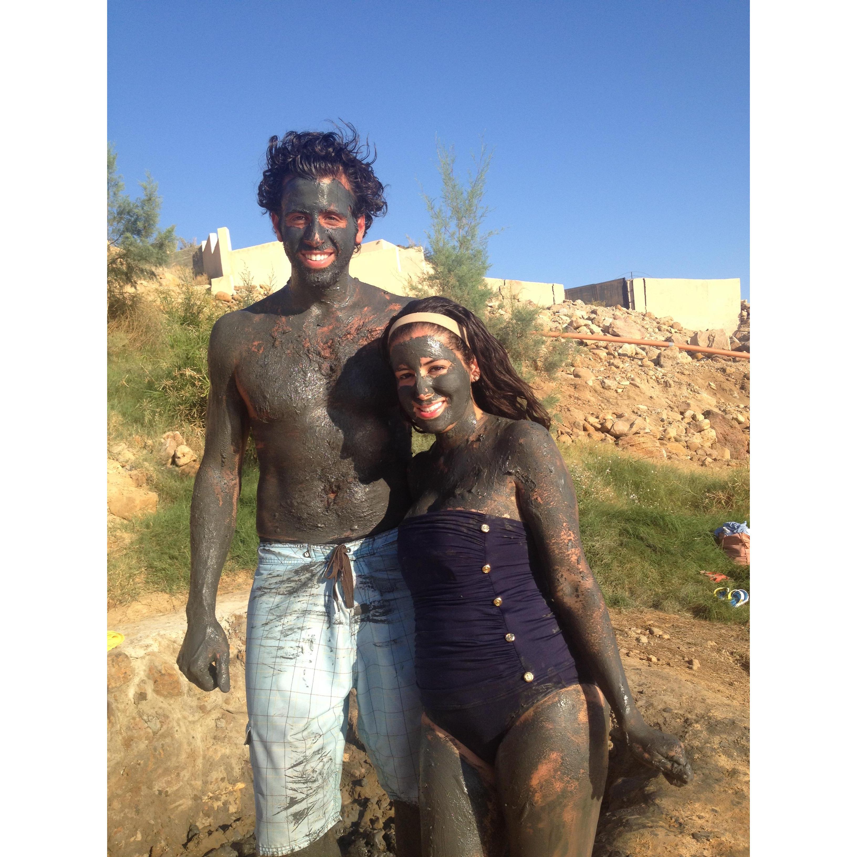 Dead Sea mudding - one of our first dates (after Istanbul)