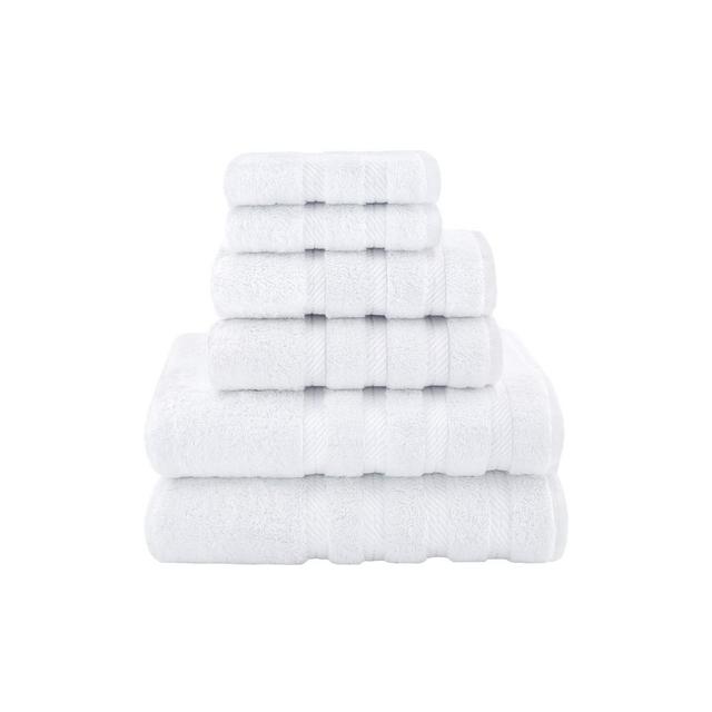 American Soft Linen 6 Piece Towel Set, 100% Cotton Bath Towels for Bathroom, Bright White