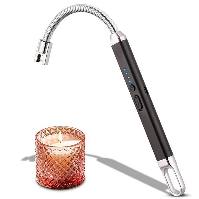 MEIRUBY Lighter Electric Lighter Candle Lighter Rechargeable USB Lighter Arc Lighters for Candle Camping BBQ Black