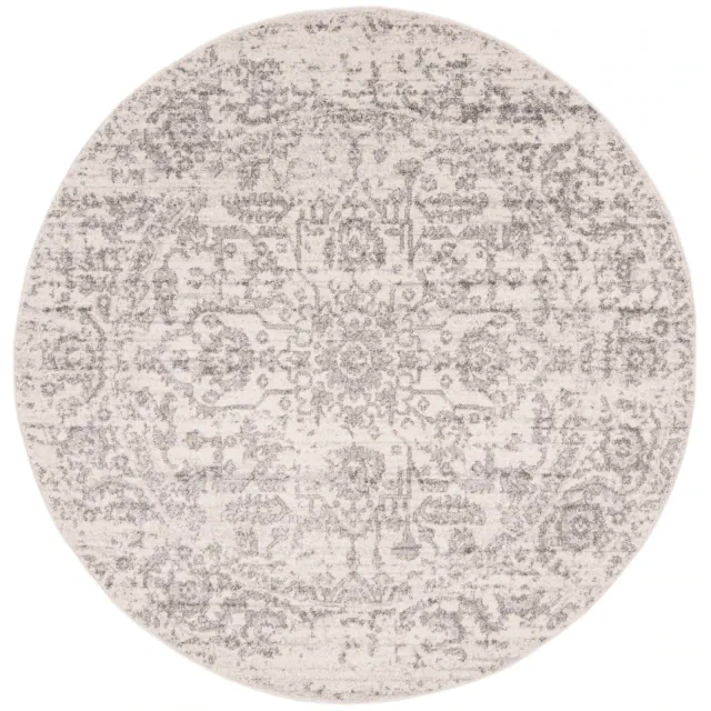 Madison MAD603 Power Loomed Area Rug - Silver/Ivory - 8' round - Safavieh.