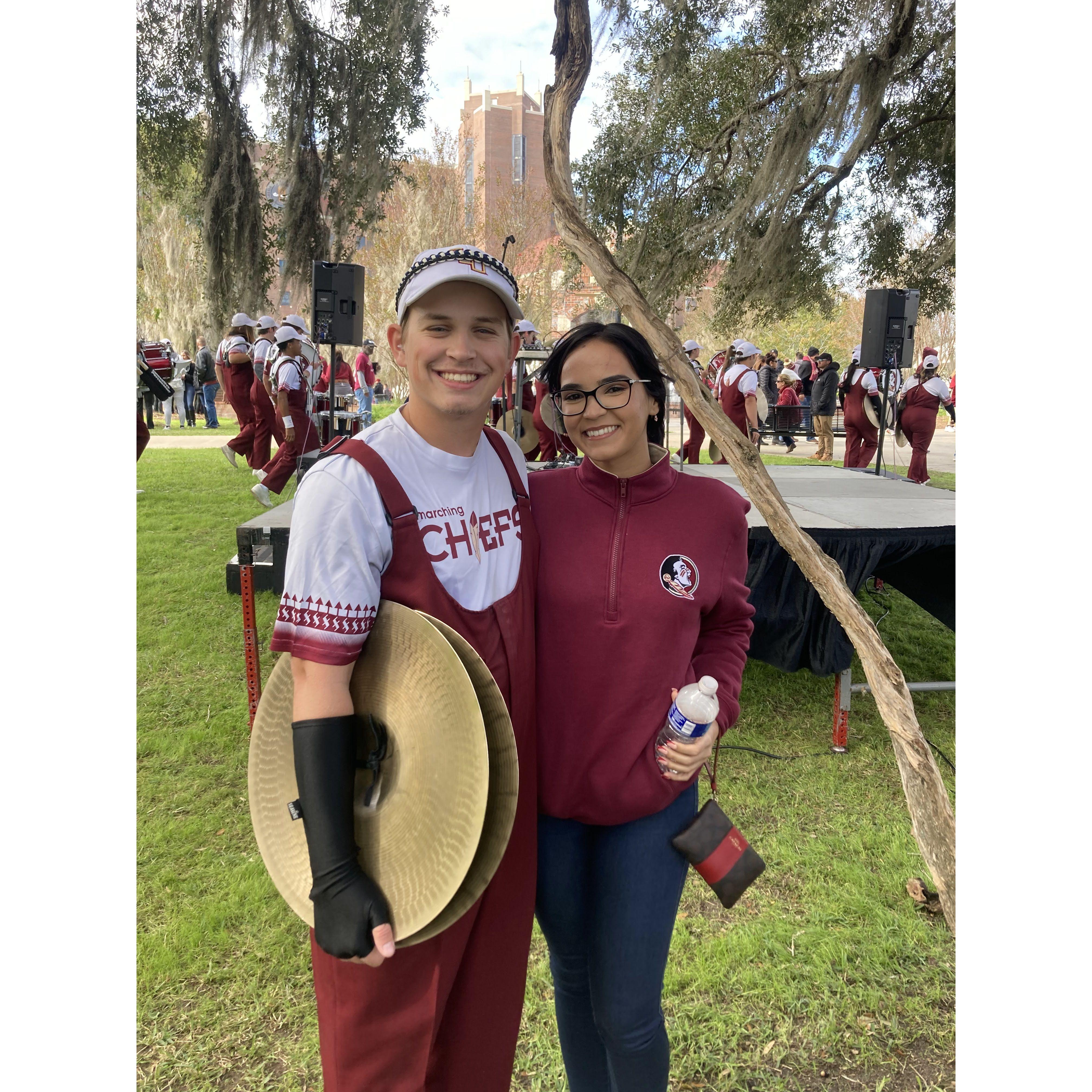 Matt's family and I took a trip to FSU to see him play the cymbals at the football game