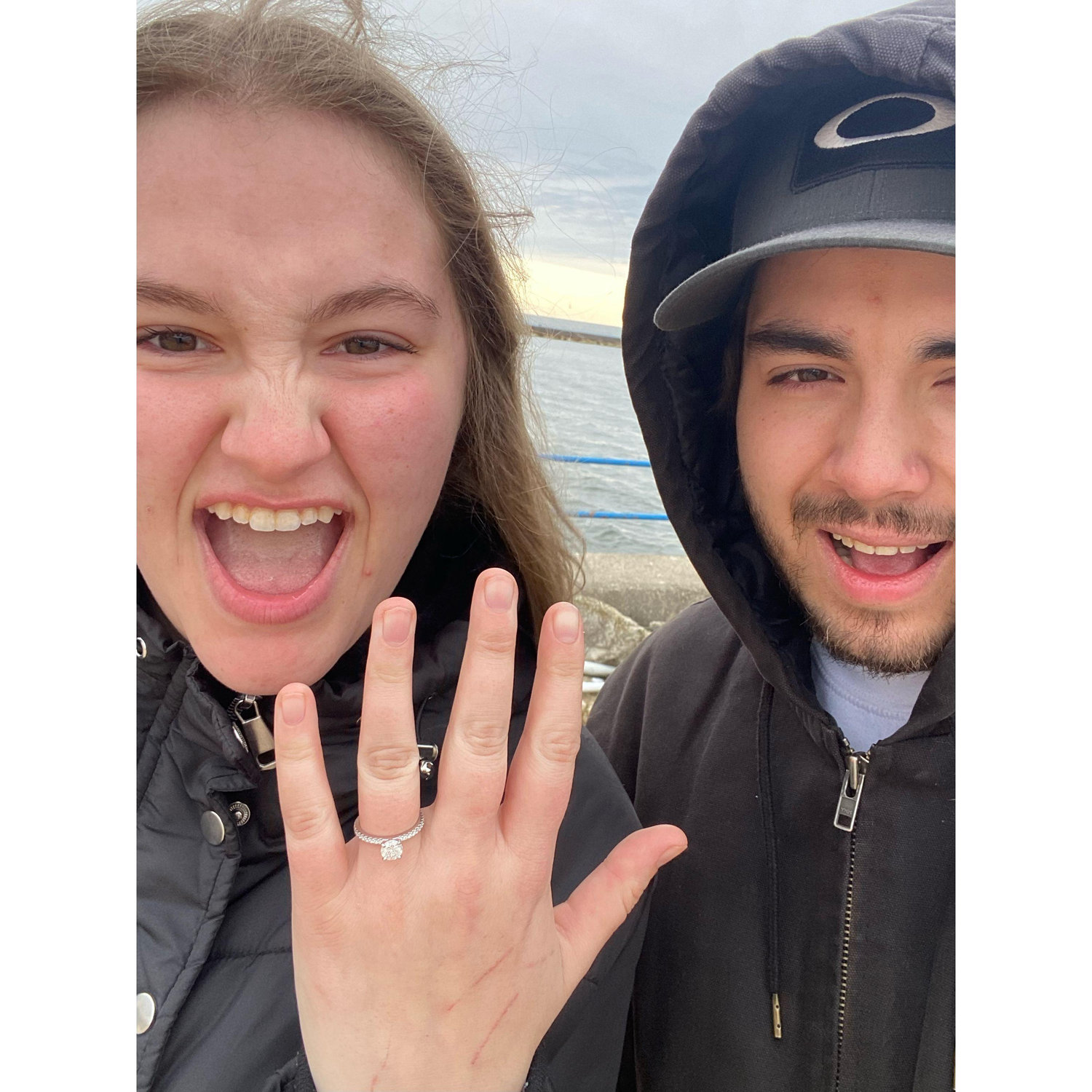 the face of someone who just got ENGAGED!!!!