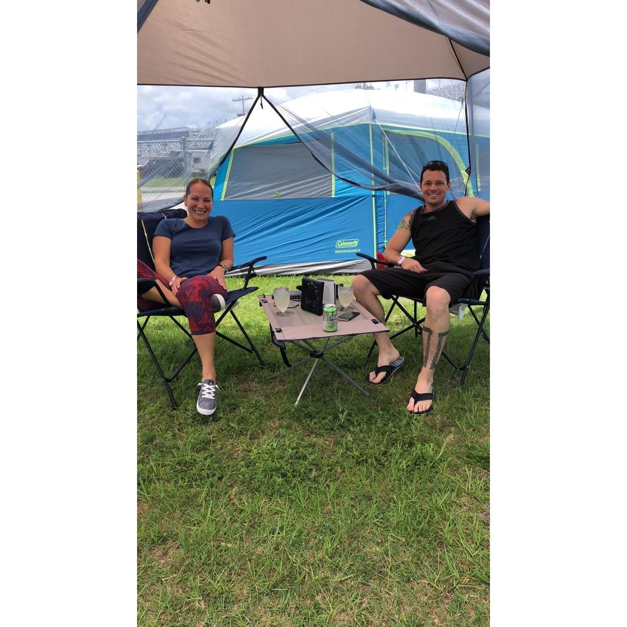 Camping in Daytona Speedway!