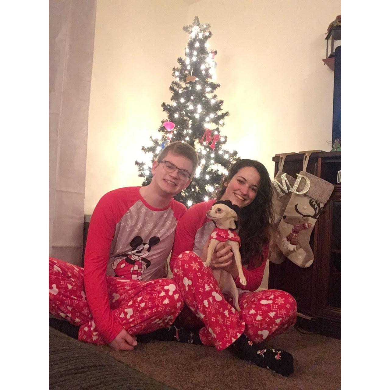 Thanks for the holiday pajamas, Gracie! Our first Christmas with Coco