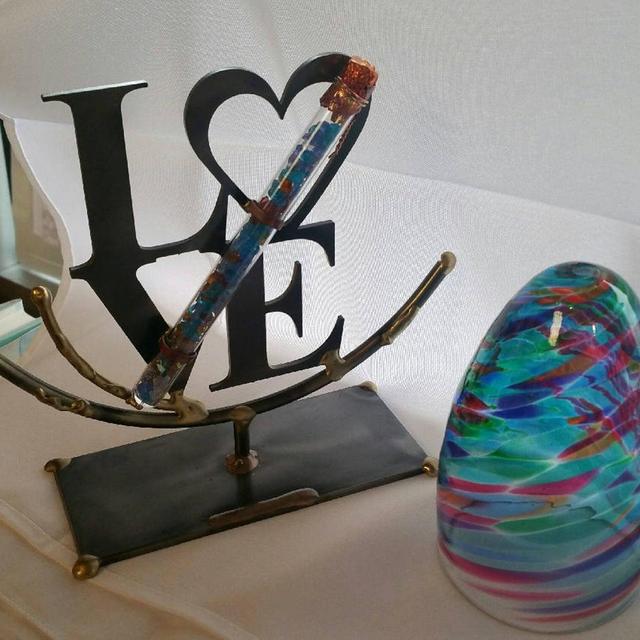 Wedding "Break the Glass" Kit Love Sculptures - Blue & Purple
