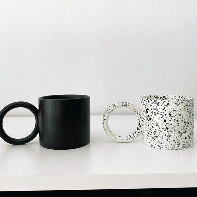 Round Large Ceramic Mug with exaggerated...