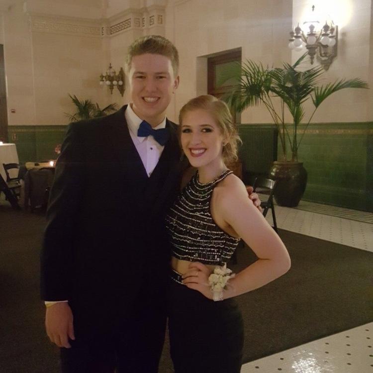 Our very first picture together, two weeks before our first date in 2017, at prom with different dates