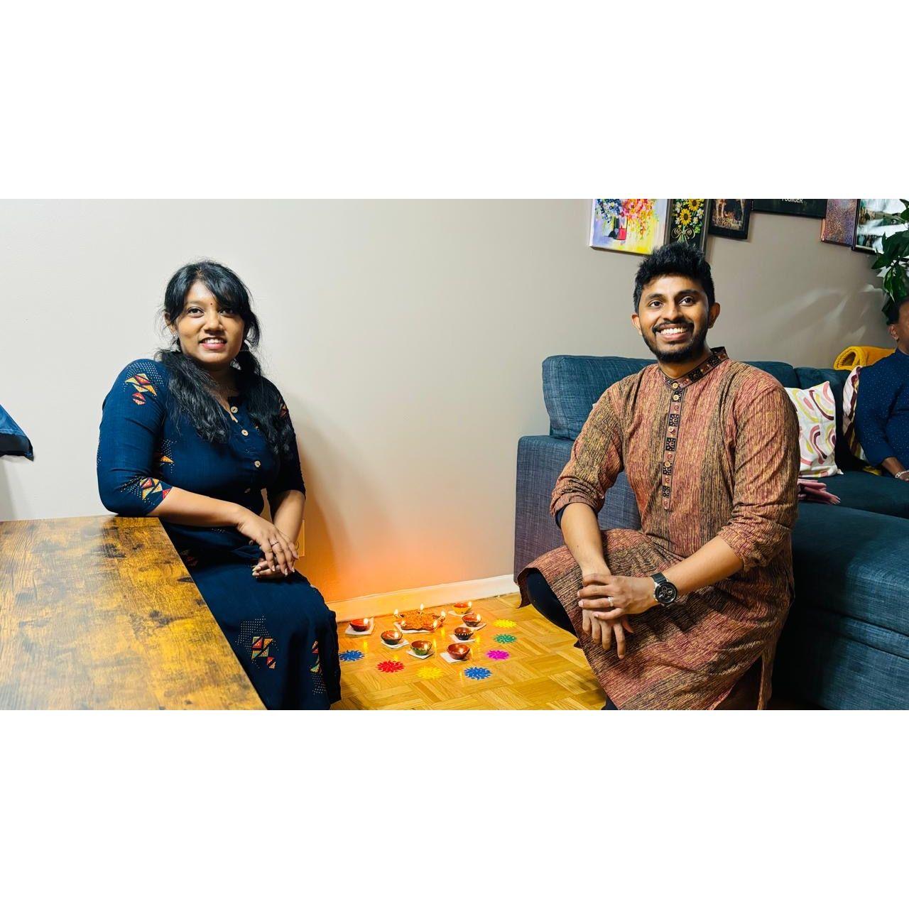 Our first Diwali, lighting up our hearts and home :)