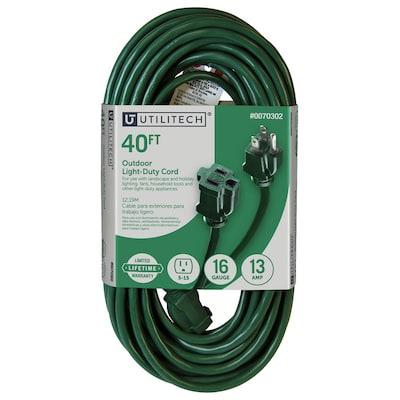 Utilitech 40-ft 16/3 3-Prong Outdoor Sjtw Light Duty General Extension Cord
