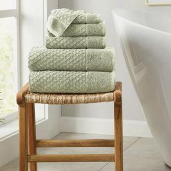 Ultra-Soft & Absorbent 100% Cotton Towel Set - Pale Green, 6 Piece Towel Set