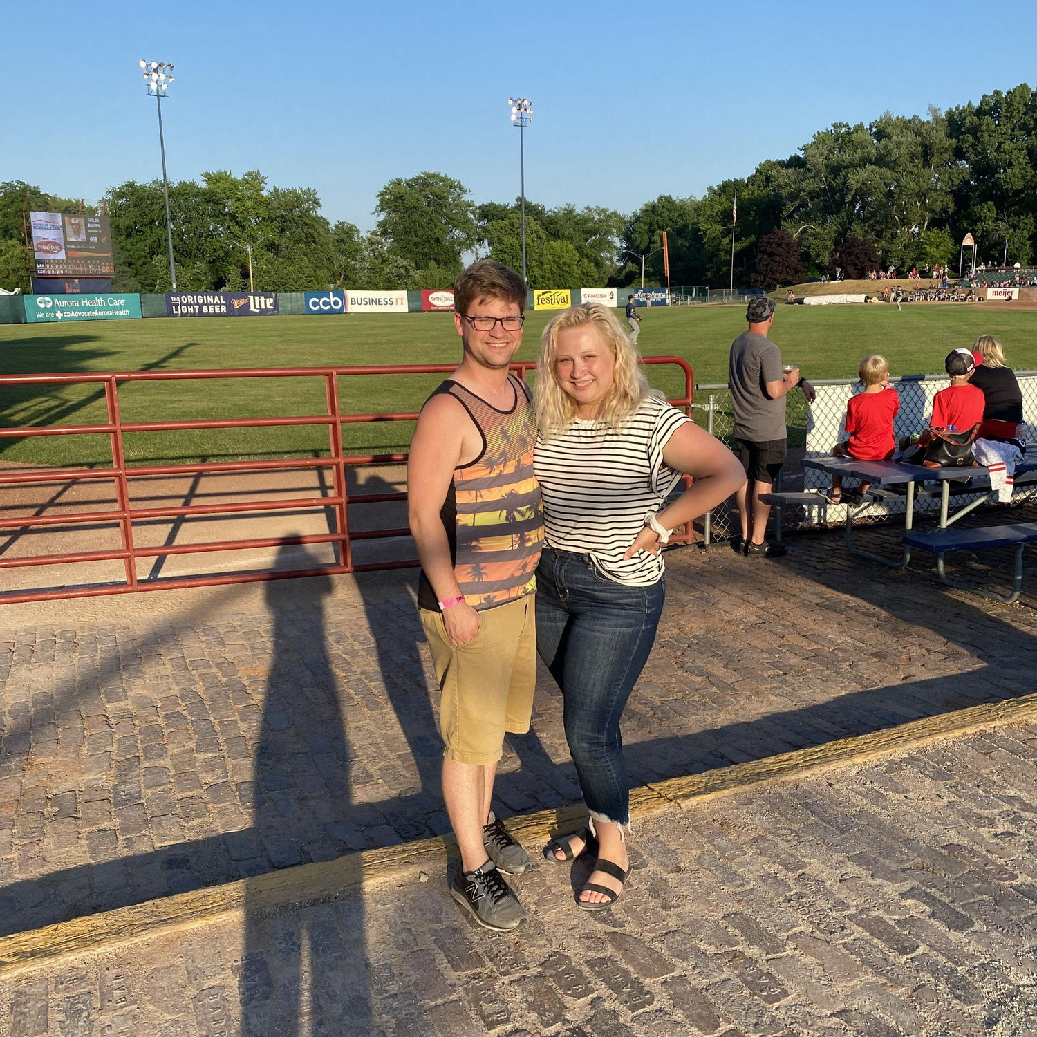 One of Gretchen and Dave's first dates, where Gretchen saw Dave play with his band Violet Wilder at a Kenosha Kingfish game