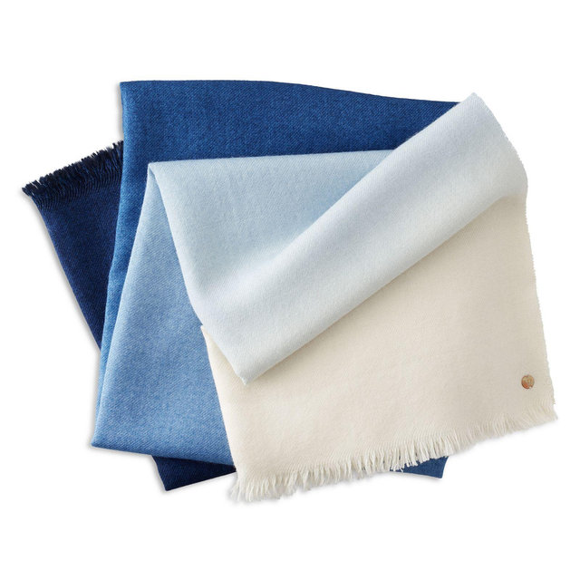 St. Frank Ombré Ink Blue Baby Alpaca Throw Blanket