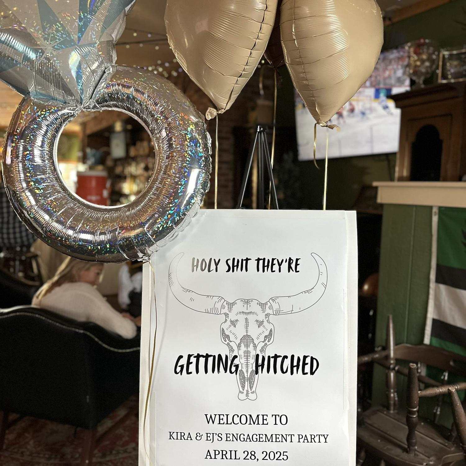 Ej & all our friends threw a surprise engagement party at our favorite place!