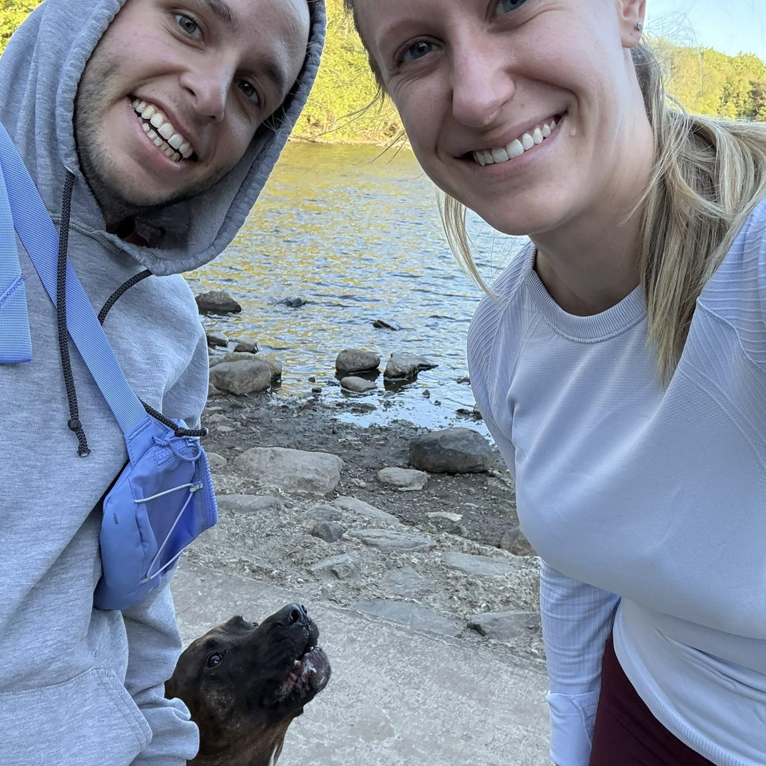 Hiking at Ramapo Reservation with our pup, Dunkin