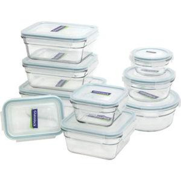 18pc Glasslock Glass Tupperware