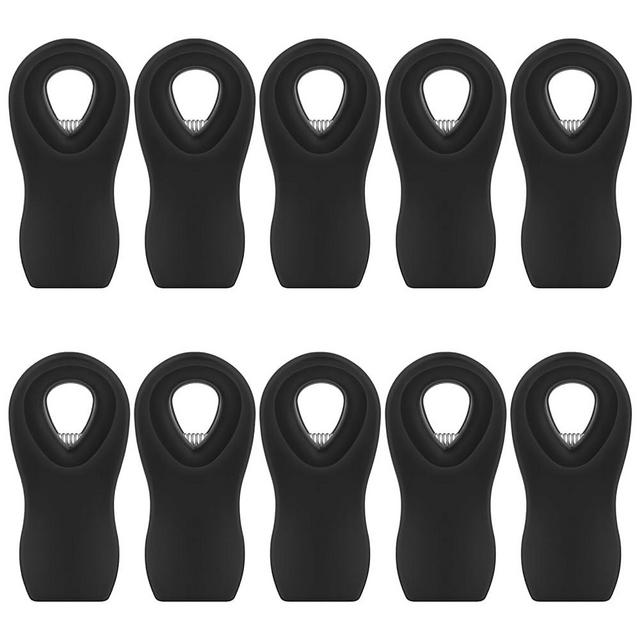 WUDIME 10 Pack Magnetic Chip Clips, Bag Clips, Chip Clips Bag Clips Food Clips, Clips for Food Packages, Chip Clips Magnetic, Plastic Black Snack Clips with Magnet for Refrigerator