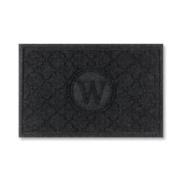 Waterhog Monogram Bombay Commercial Grade Indoor/Outdoor Mat, Charcoal