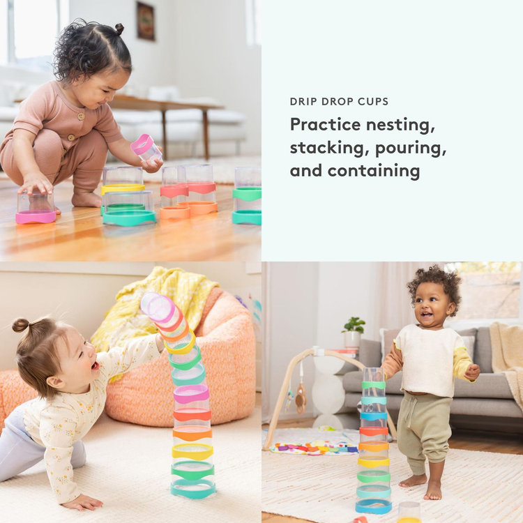Lovevery, Drip Drop 12-Piece Stacking Cup Set | Zola Baby