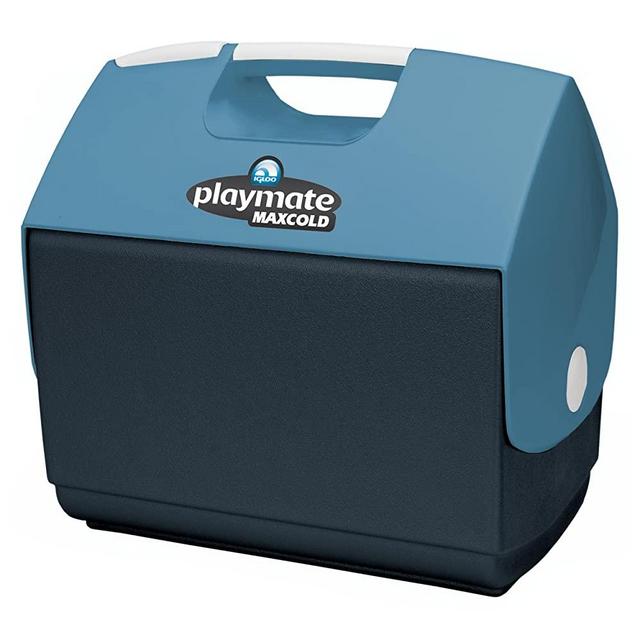 Igloo Playmate Elite MaxCold Personal Cooler, Jet Carbon/Ice Blue/White, 16 Quart