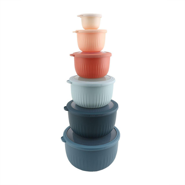 COOK WITH COLOR DEEP MIXING BOWLS WITH LIDS 12 PIECE MULTI