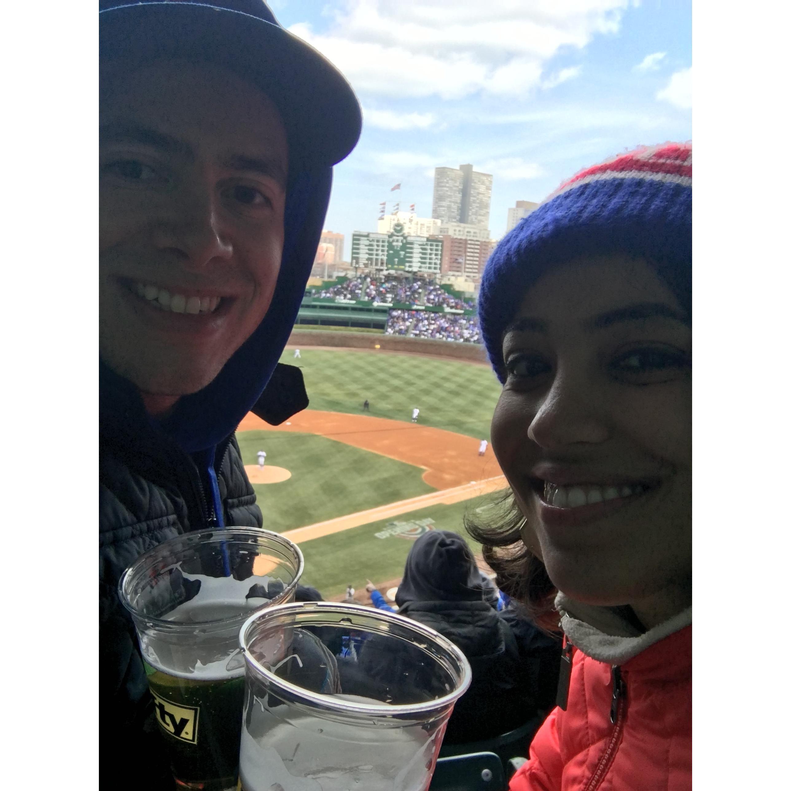 Bday Present – Cubs Opening Day – Nami was awesome and surprised Ben with opening day tickets for the Chicago Cubs. She knew that he's a big fan and that this was a bucket list item for him!