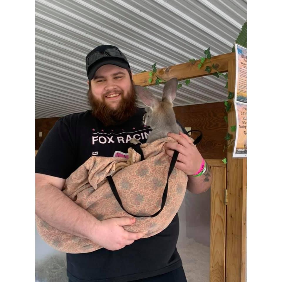 Holding a kangaroo at Timbavati Wildlife Park