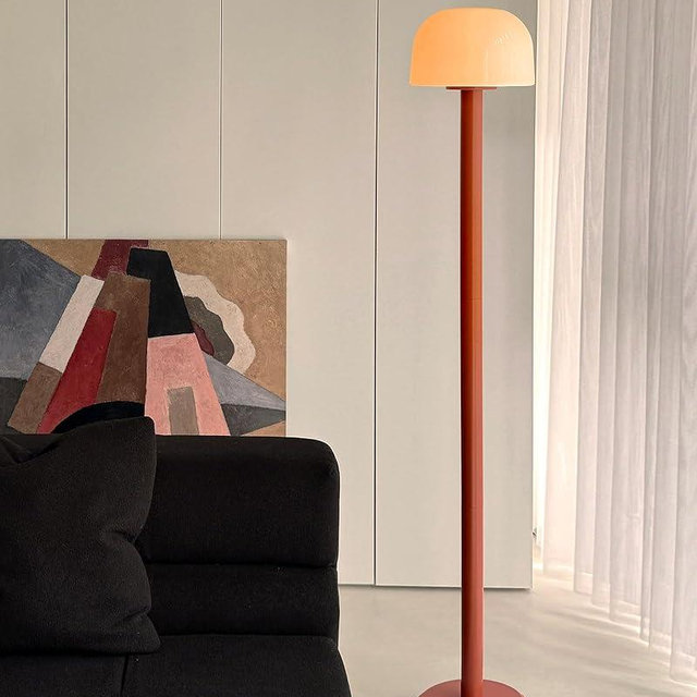 MAGCHARM Mushroom Floor Lamp with Remote, 59 Inch Tall LED Dimmable Standing Lamp with Adjustable Color Temperature, Mid-Century Modern Cute Ambient Floor Light for Living Room, Bedroom, Orange