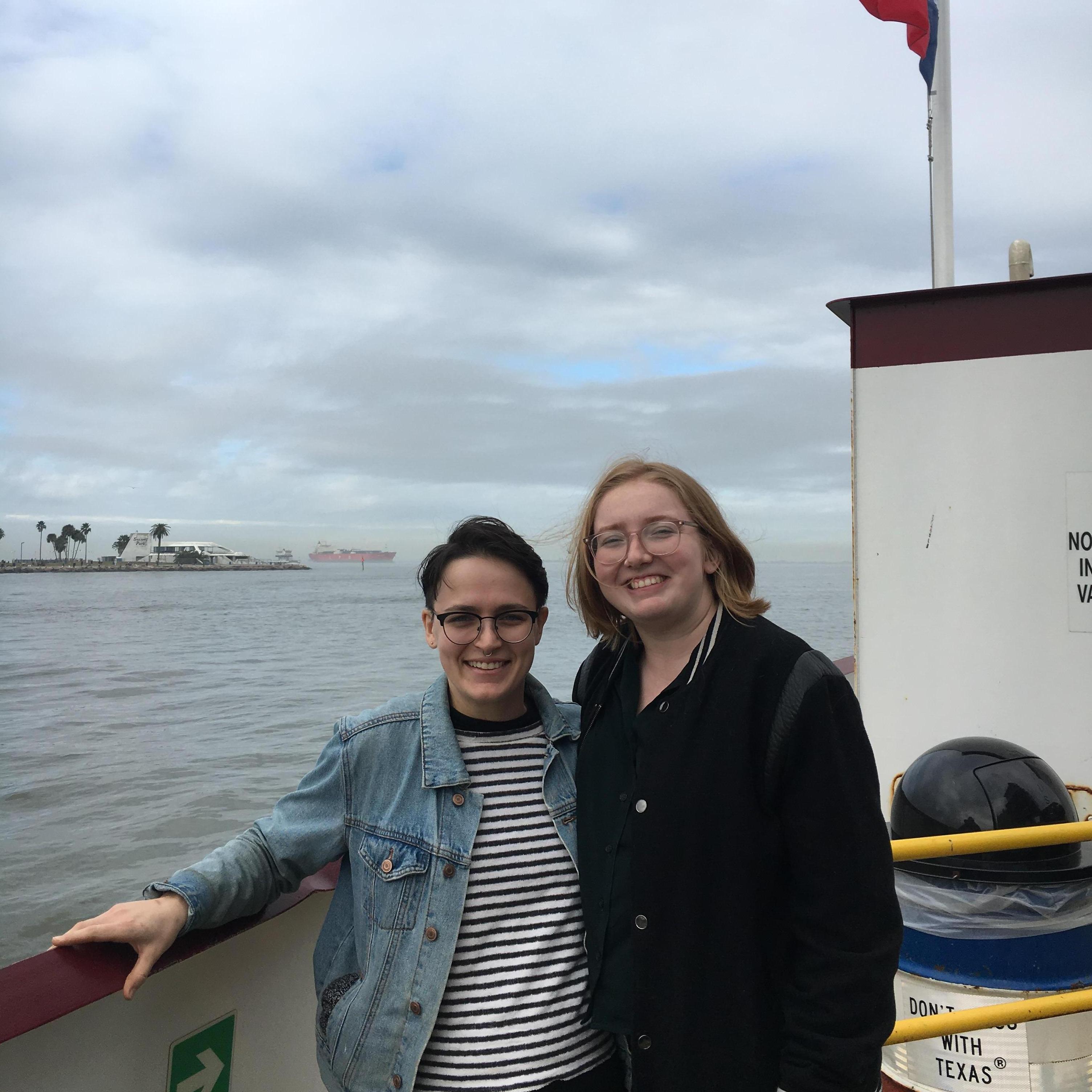 On the ferry to Galveston!