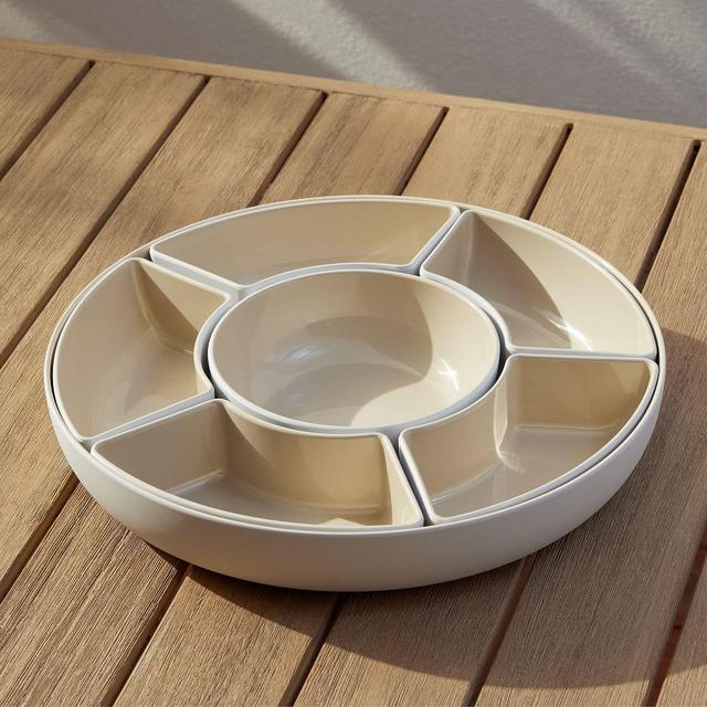 Aaron Probyn Kaloh Melamine Multi-Sectioned Chip & Dip Platter, Melamine, Semi Matte, White