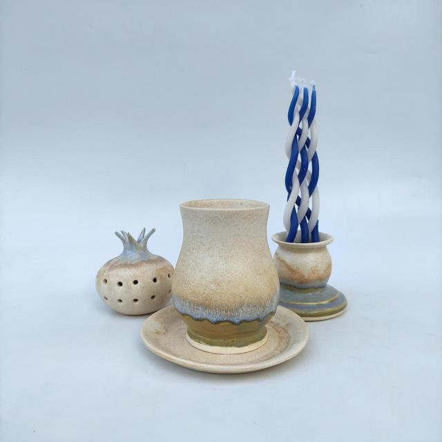 Havdalah set, Kiddush Cup, Besamim box and Candle holder
