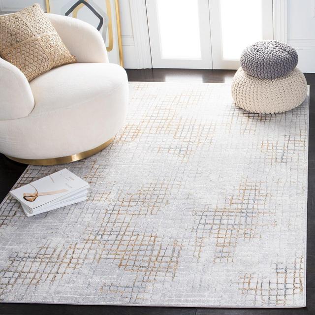 Kornegay Abstract Gray/Gold Area Rug