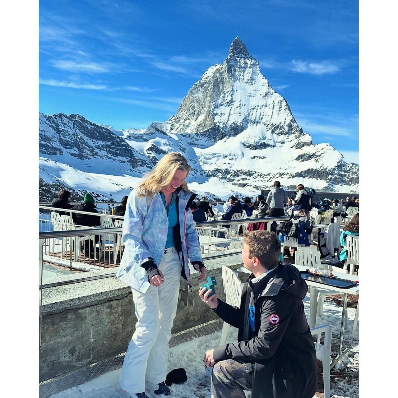Ted popped the Q in February 2024 right in front of the Matterhorn in Zermatt Switzerland