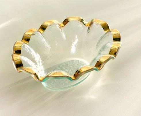 Annieglass ~ Ruffle ~ 8 ¼ x 6 ½" dip bowl