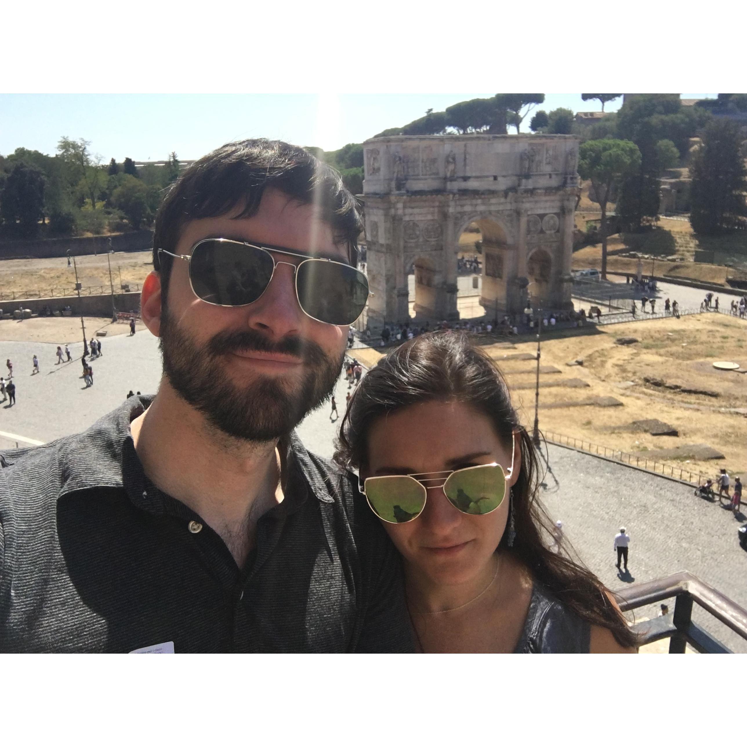 "This sunglasses-filled picture was taken in Rome during one of our favorite trips together. Not pictured: Colin's pasta belly."