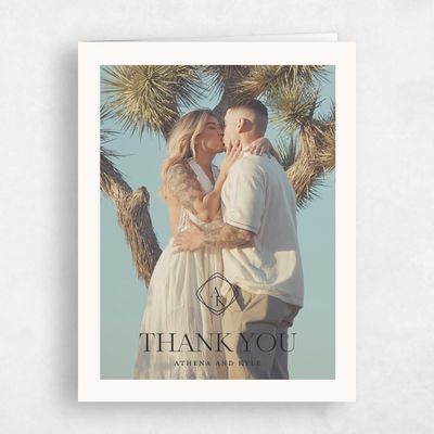 Beige Wedding Thank You - Ragusa Photo