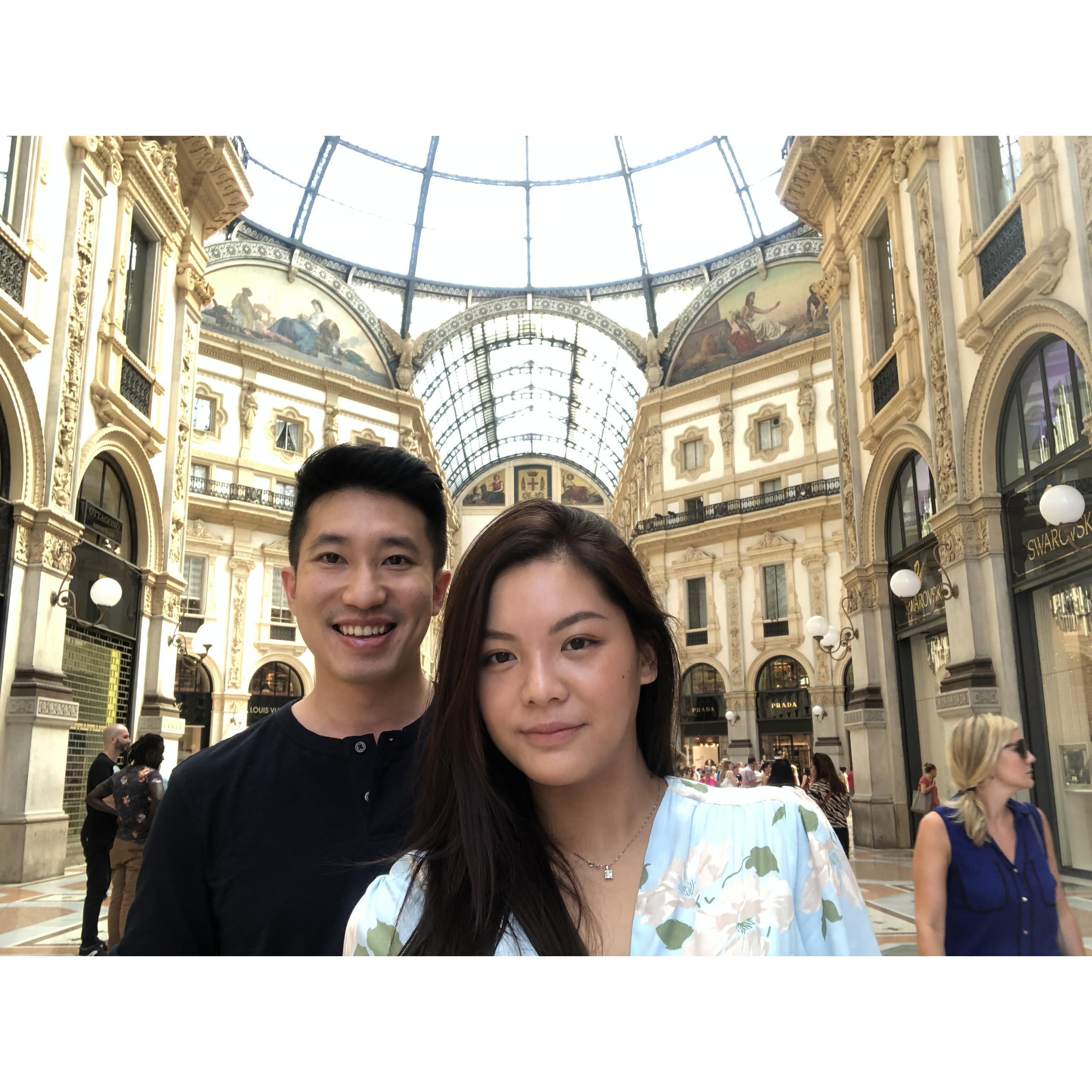 At the Galleria Vittorio Emanuele II in Milan where Chloe & Kevin got scammed with the string bracelets.