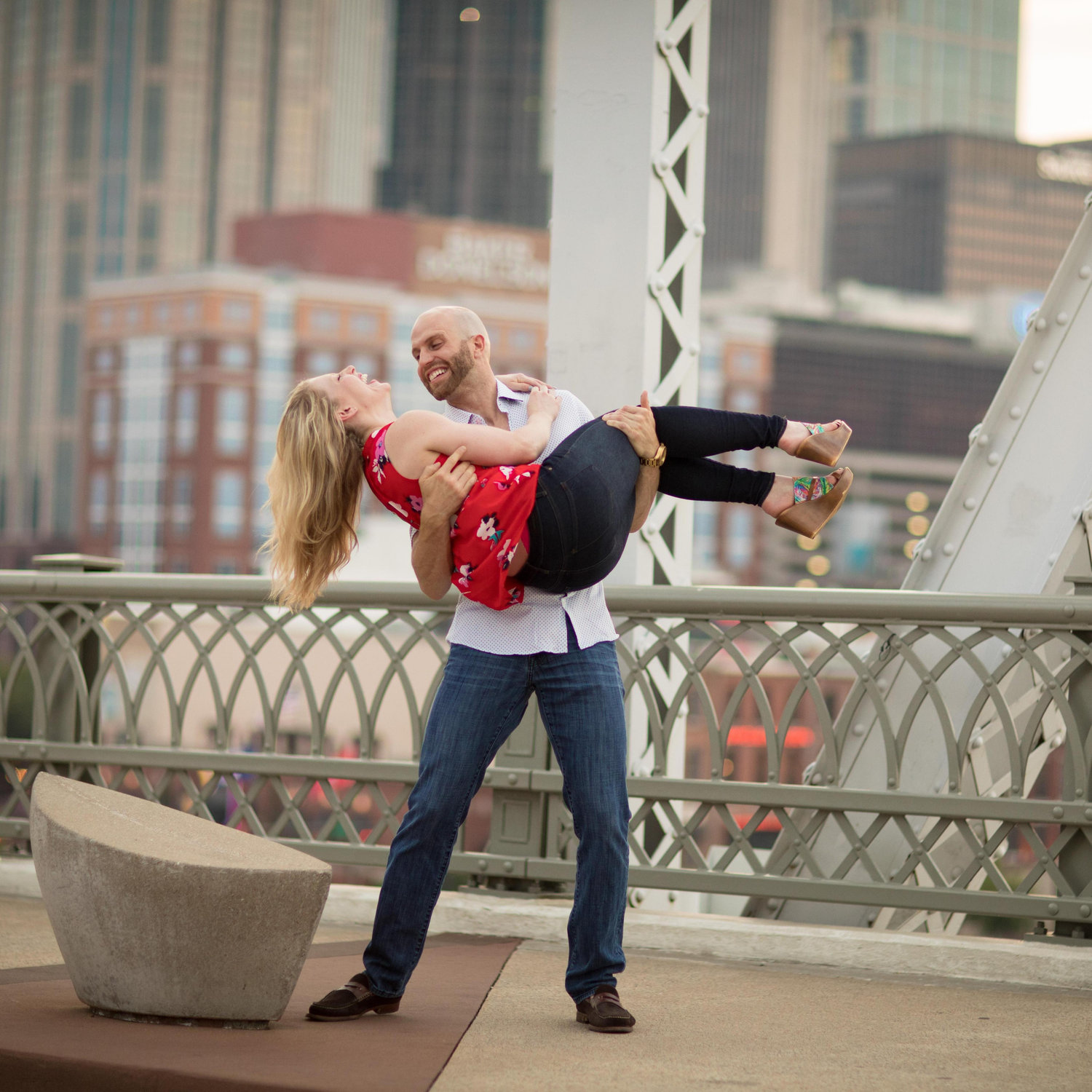 Fun during engagement photos!