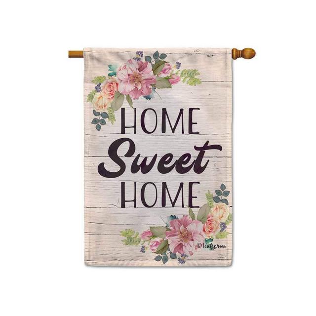 BAGEYOU Welcome Wreath Floral Spring Summer Decorative House Flag Monogram Initial H Decor Yard Banner Family Flag 28x40 Inch Printed Double Sided