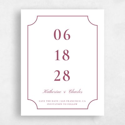 Cabernet, Purple Wedding Save the Date - Blake Frame Letterpress