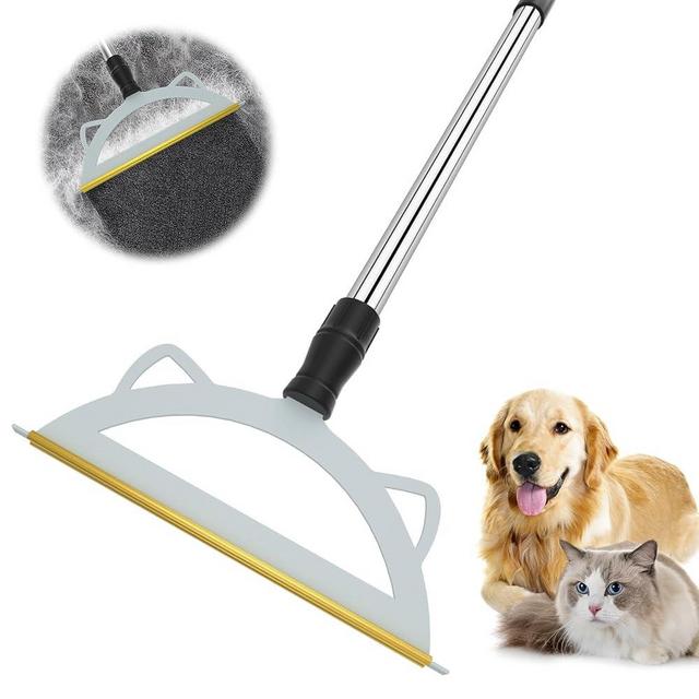 Carpet Rake for Pet Hair Removal, 49” Adjustable Long Handle Pet Hair Removal Tool, Carpet Rake Fur Scraper,Reusable Dog Cat Hair Remover,Pet Hair Removal Broom for Rugs,Mats,Pet Beds,Couch,Furniture