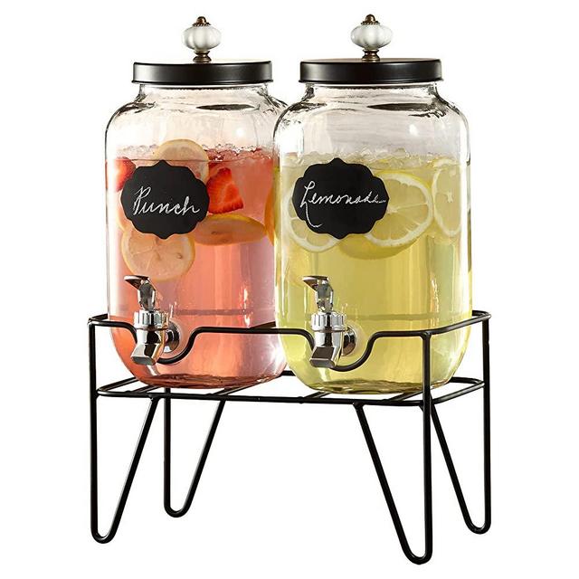 Style Setter Manchester Beverage Dispenser Set of 2 Cold Drink Dispenser w/ 3.1 Liter, Large (210235-2RB)