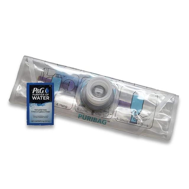 Puribag Gravity Water Filter - Portable Water Filtration System and Backpacking Water Filter for Camping, Hiking and Emergency Water Treatment - Hangs Anywhere