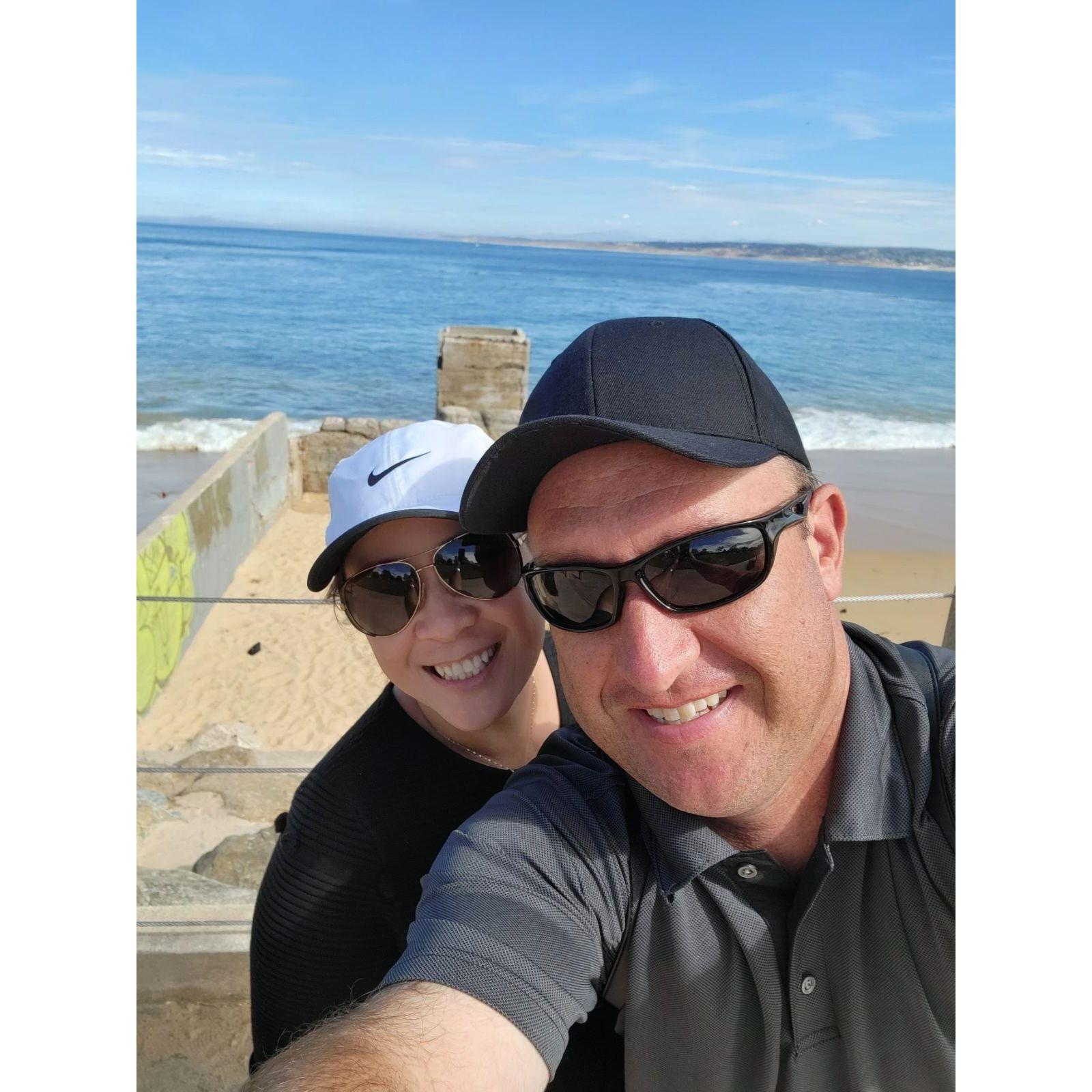 We enjoy summer at Monterey beach, Mark's favorite place.