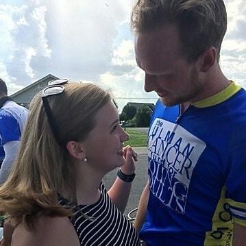 Dakota's mom snapped this pic when Dakota's 4k bike team stopped near his aunt's house.